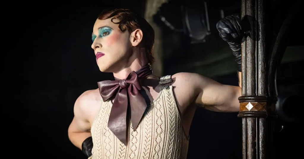 Adam Gillen as The Emcee in Cabaret at Kit Kat Club