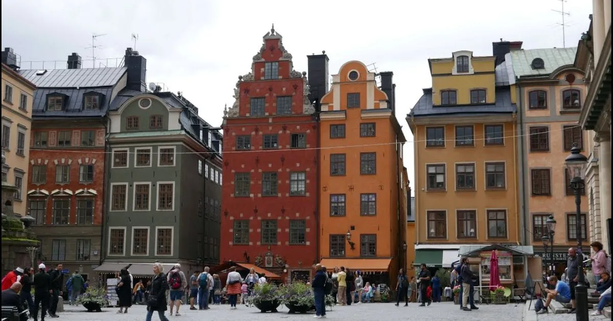 Stockholm city skyline or old town streets